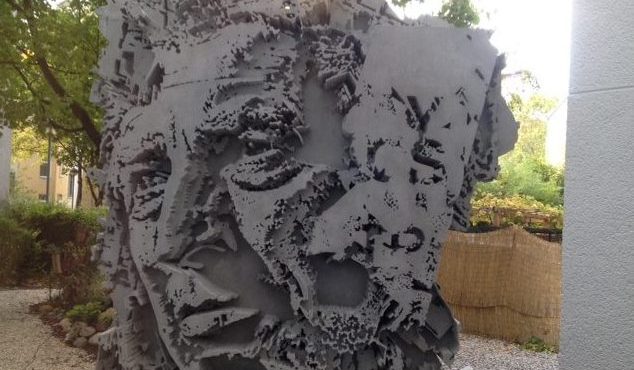 Concrete 3D sculpture by Vhils at Urban Nation Museum Berlin